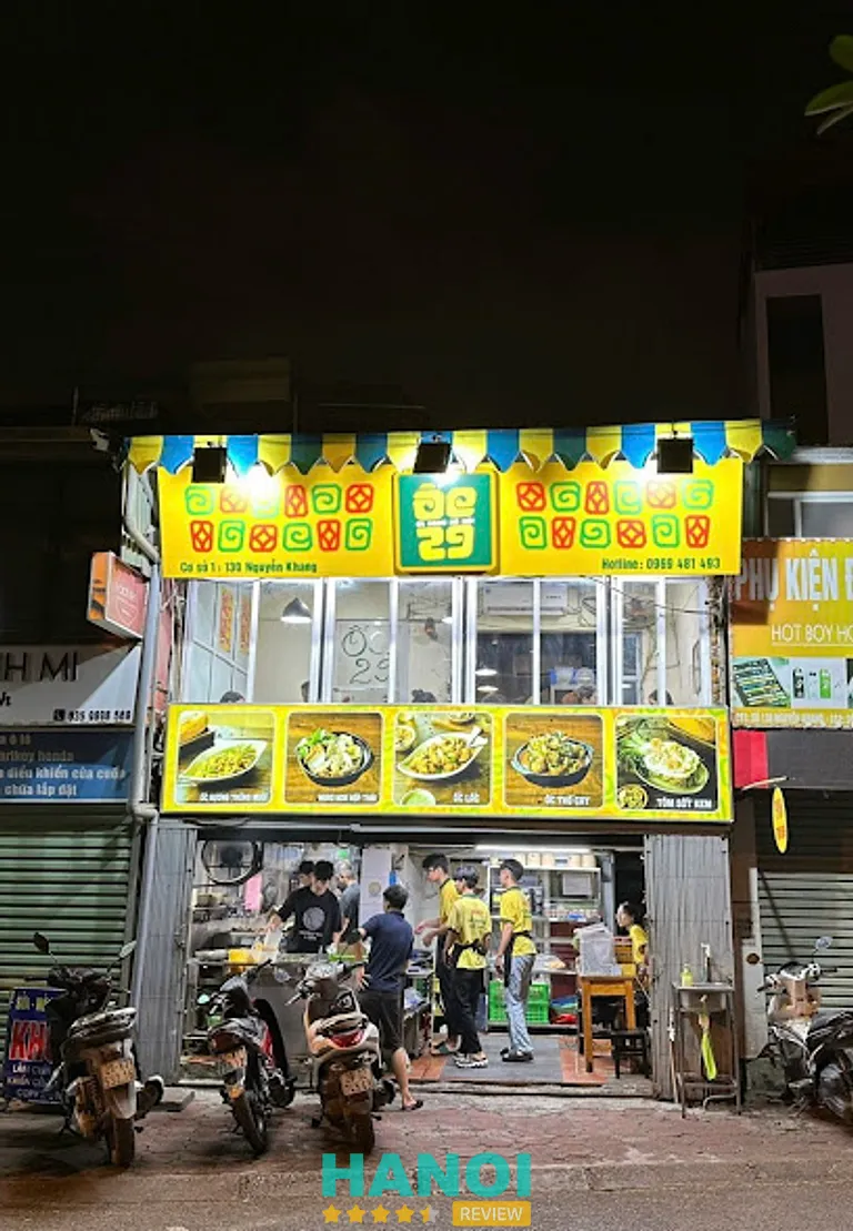 Quán Ốc 29: 130 Nguyễn Khang, Yên Hoà, Cầu Giấy