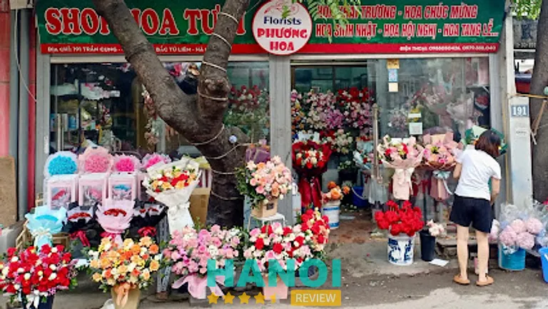 Shop hoa Phương Hoa: 191 Trần Cung, phường Phú Diễn